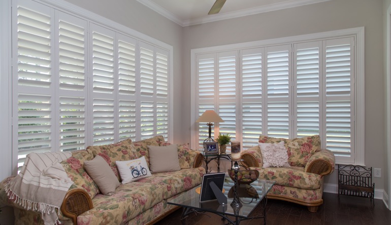 Charlotte sunroom indoor shutters